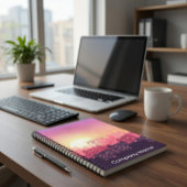 Custom Modern Construction City Sunset Clipboard ノートブック