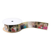 Custom Modern Cool Trendy Birthday Photo Gift Wrap サテンリボン (リール)