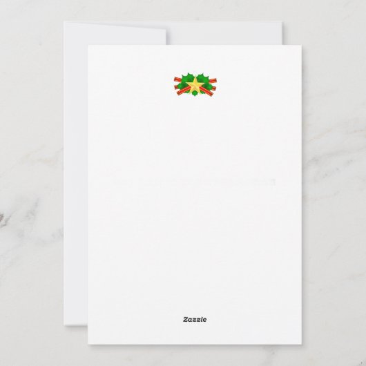  Custom Modern Cute Christmas Cake Bear Green シーズンカード (裏面)