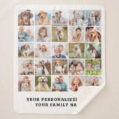Custom Modern Cute Family 25 Picture Photo Collage シェルパブランケット (正面)