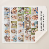 Custom Modern Cute Family 25 Picture Photo Collage シェルパブランケット (正面(横))