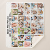 Custom Modern Cute Family Gift 35 Photos Collage シェルパブランケット (正面)