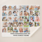 Custom Modern Cute Family Gift 35 Photos Collage シェルパブランケット (正面(横))