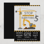 Custom Modern Dump Truck birthday party 招待状 (正面/裏面)