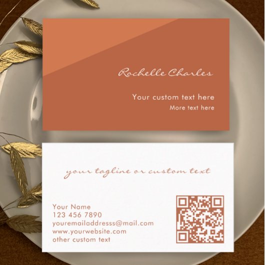 Custom Modern Elegant Copper QR Code Professional 名刺