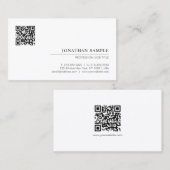 Custom Modern Elegant Minimal Template QR Code 名刺 (正面/裏面)