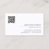 Custom Modern Elegant Minimal Template QR Code 名刺 (正面)