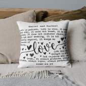 Custom Modern Elegant Name & Date Couple Gift クッション