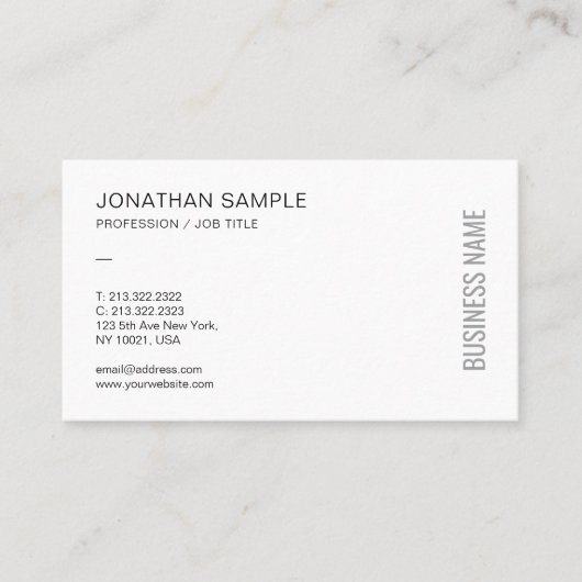 Custom Modern Elegant Professional Simple Template 名刺 (正面)