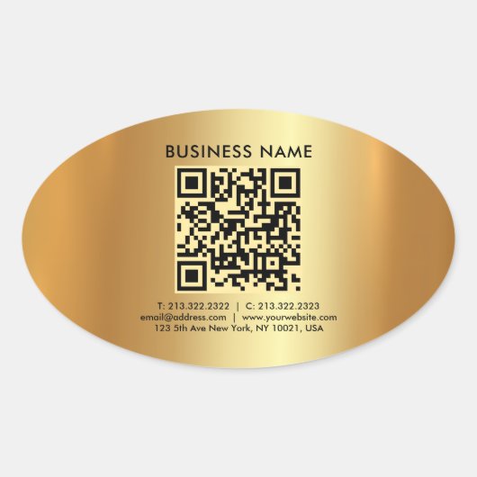 Custom Modern Elegant Professional Template Gold 楕円形シール (正面)