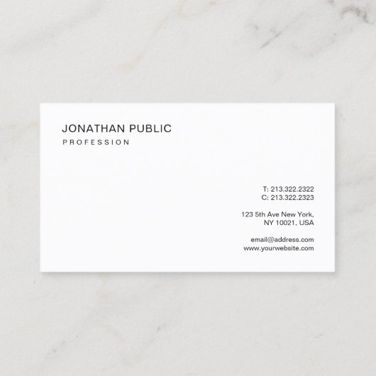 Custom Modern Elegant Simple Design Professional 名刺 (裏面)