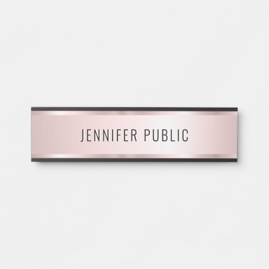 Custom Modern Elegant Template Luxury Rose Gold サインプレート (正面)