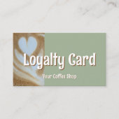 Custom Modern Eucalyptus Coffee Cafe Customer ロイヤリティカード (正面)