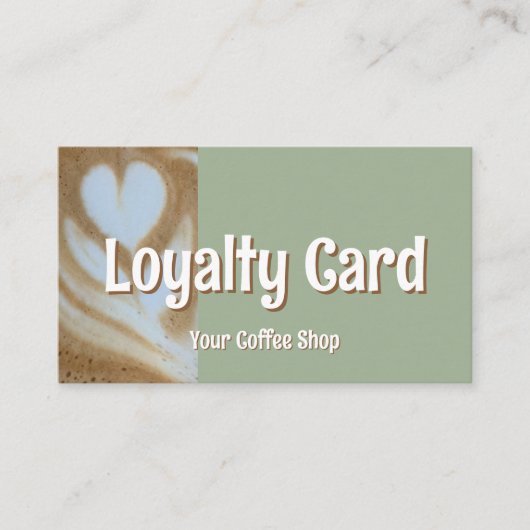 Custom Modern Eucalyptus Coffee Cafe Customer ロイヤリティカード (正面)