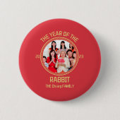 Custom Modern Family Chinese New Year Photo 缶バッジ (正面)
