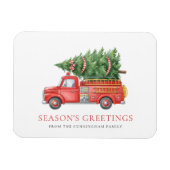 Custom Modern Firefighter Christmas Fire Truck マグネット (横)