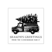 Custom Modern Firefighter Christmas Fire Truck ラバースタンプ (インプリント)