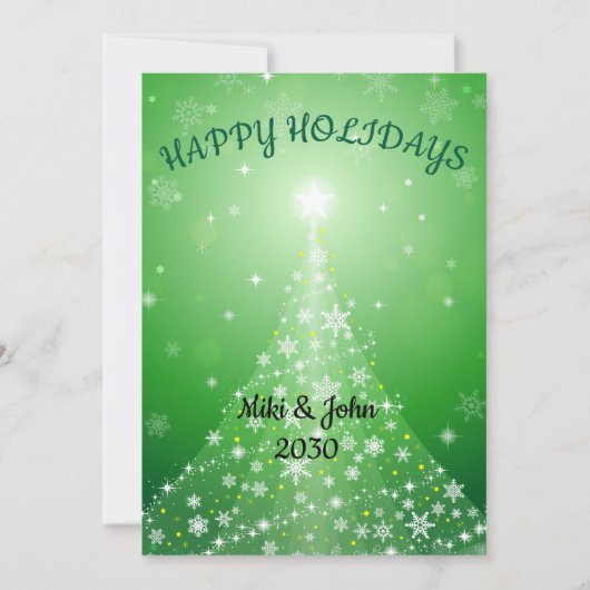 Custom Modern Foil Gold Christmas Holiday Card シーズンカード (正面)