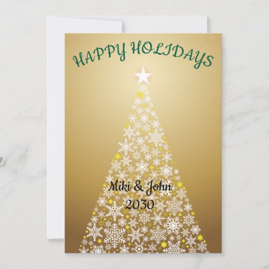 Custom Modern Foil Gold Christmas Holiday Card  シーズンカード (正面)