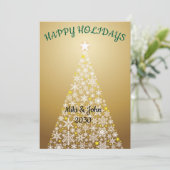 Custom Modern Foil Gold Christmas Holiday Card  シーズンカード (スタンド正面)