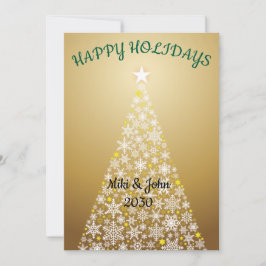 Custom Modern Foil Gold Christmas Holiday Card  シーズンカード