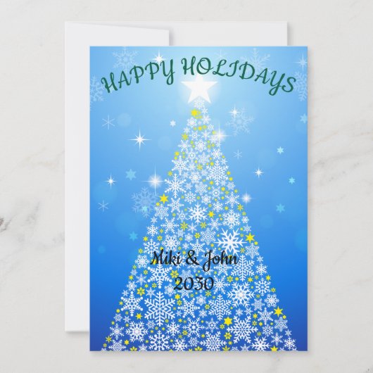 Custom Modern Foil Gold Christmas Holiday Card  シーズンカード (正面)