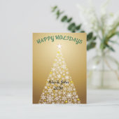 Custom Modern Foil Gold ChristmasHoliday Postcard  シーズンポストカード (スタンド正面)
