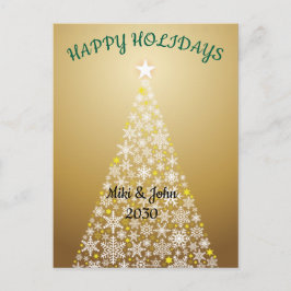Custom Modern Foil Gold ChristmasHoliday Postcard  シーズンポストカード