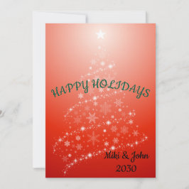 Custom Modern Foil Red Christmas Holiday Card  シーズンカード