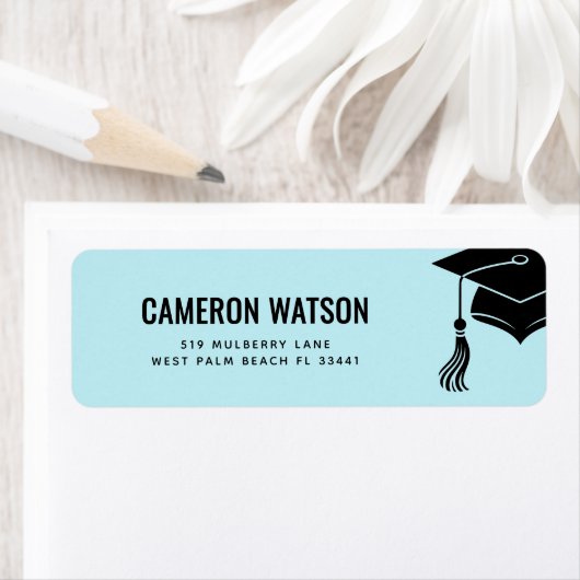 Custom Modern Grad Hat and Tassel Graduation ラベル (インサイチュ)