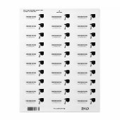 Custom Modern Grad Hat and Tassel Graduation ラベル (フルシート)