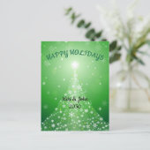 Custom Modern Green Christmas Holiday Postcard  シーズンポストカード (スタンド正面)