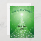 Custom Modern Green Christmas Holiday Postcard  シーズンポストカード (正面/裏面)