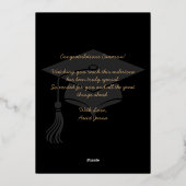 Custom Modern Hat and Tassel Graduation Foil Card 箔シーズンカード (裏面)