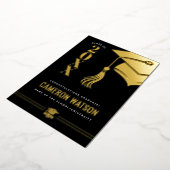 Custom Modern Hat and Tassel Graduation Foil Card 箔シーズンカード (回転した状態)