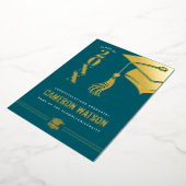 Custom Modern Hat and Tassel Graduation Foil Card 箔シーズンカード (回転した状態)