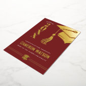 Custom Modern Hat and Tassel Graduation Foil Card 箔シーズンカード (回転した状態)