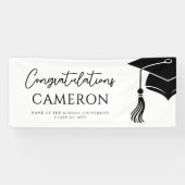 Custom Modern Hat and Tassel Graduation Party 横断幕 (横)