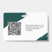 Custom Modern ID Card Simple QR Arc Photo Brush バッジ (裏面)