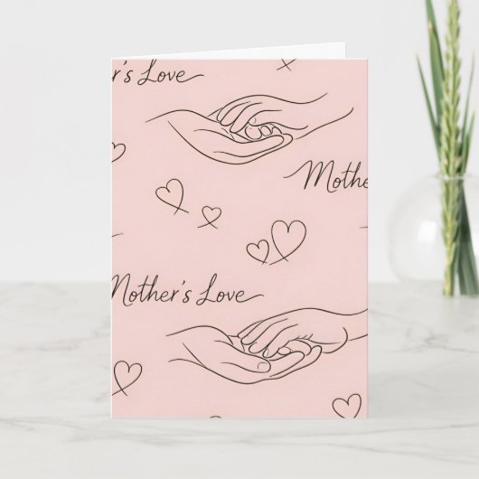 Custom Modern Line Art Mother's Day カード (正面)