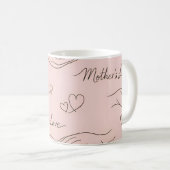 Custom Modern Line Art Mother's Day コーヒーマグカップ (正面右)