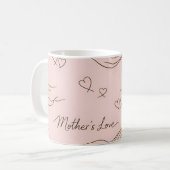 Custom Modern Line Art Mother's Day コーヒーマグカップ (正面左)