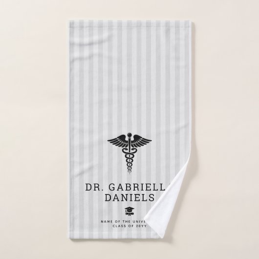 Custom Modern Medical School Doctor Graduation ハンドタオル (ハンドタオル)