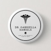 Custom Modern Medical School Doctor Graduation 缶バッジ (正面)
