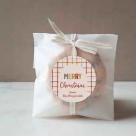 Custom Modern Merry Christmas Trendy ラウンドシール