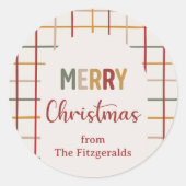 Custom Modern Merry Christmas Trendy ラウンドシール (正面)