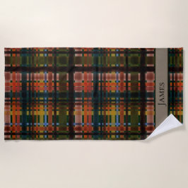 CUSTOM Modern Midcentury Madras ビーチタオル