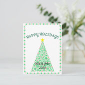Custom Modern Minimal Christmas Holiday Postcard  シーズンポストカード (スタンド正面)