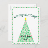 Custom Modern Minimal Christmas Holiday Postcard  シーズンポストカード (正面/裏面)
