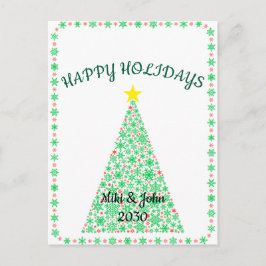 Custom Modern Minimal Christmas Holiday Postcard  シーズンポストカード